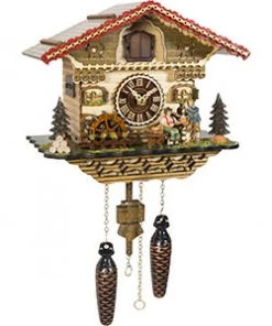 Frankenmuth Clock Company KU4222QM- Quartz Musical Chalet With Lady And Man