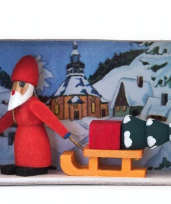 Frankenmuth Clock Company 028/025 - Matchbox Scene With Santa German Souvenirs