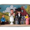 Frankenmuth Clock Company 028/065 - Matchbox Scene With Wedded Couple German Souvenirs