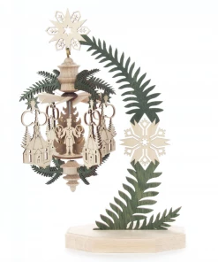 Frankenmuth Clock Company German Christmas Pyramids 074/181/5 - Hanging Seiffen Church Ornament Pyramid With Stand