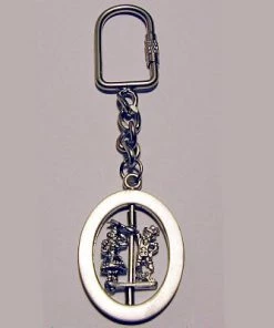 Bavarian Clock Haus German Souvenirs Dancing Couple Key Chain