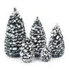 Frankenmuth Clock Company Christmas Decorations, Candles & Other Decorations 081/016G - Set Of 5 Snowy Green Christmas Trees