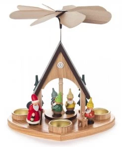 Frankenmuth Clock Company 085/1013 - Pyramid With Santa And Dwarves View All