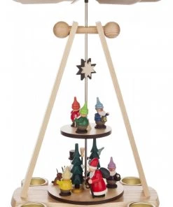 Frankenmuth Clock Company 085/1014 - Pyramid With Santa & Dwarfs
