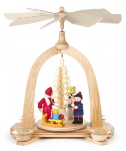 Frankenmuth Clock Company 085/495 - Pyramid With Santa & Children (14mm Candles)