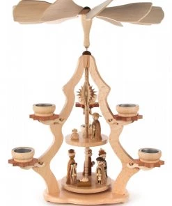 Frankenmuth Clock Company 085/558G - 2 Tier Pyramid With Nativity Scene View All