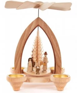 Frankenmuth Clock Company 085/579/4 - Natural Nativity Scene Pyramid (Tealights) View All