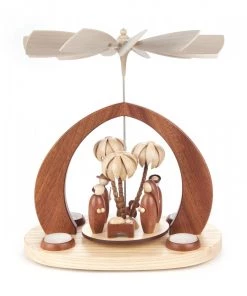 Frankenmuth Clock Company View All 085/681/1 - Pyramid With Modern Styled Nativity Scene (Tealights)