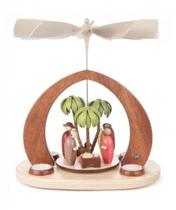 Frankenmuth Clock Company View All 085/741/1 - Müller Pyramid With Nativity Scene (Tealights)