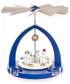 Frankenmuth Clock Company 085/898/1 - Pyramid With Hand Painted Snowmen (Tealights) View All