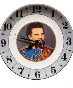 Frankenmuth Clock Company Porcelain Plate Clock With King Ludwig