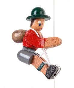 Frankenmuth Clock Company™ Christmas Decorations, Candles & Other Decorations 105/009 - Climbing Mountaineer With Red Jacket