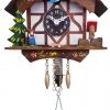 Frankenmuth Clock Company 106S - Novelty Chalet With Couple And Tree - Key Wind