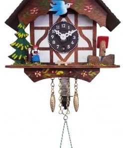 Frankenmuth Clock Company 106S - Novelty Chalet With Couple And Tree - Key Wind