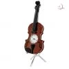 Frankenmuth Clock Company Violin Miniature Clock - Dark Brown