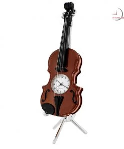 Frankenmuth Clock Company Violin Miniature Clock - Dark Brown