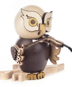 Frankenmuth Clock Company View All 146/1670/22 - Owl Playing Violin Smoker