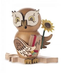 Frankenmuth Clock Company View All 146/1670/5 - Owl Smoker With Flower & Gift