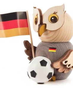 Frankenmuth Clock Company™ Christmas Decorations, Candles & Other Decorations Mini Owl Figurine With Soccer Ball And Germany Flag