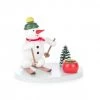 Frankenmuth Clock Company 196/018/5 - Candle Holder With Skiing Snowman