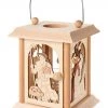 Frankenmuth Clock Company™ View All 198/140 - Tea Light Lantern With Nativity Carving