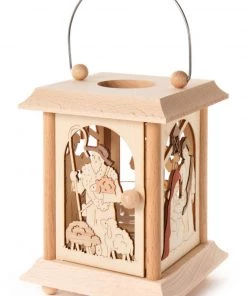 Frankenmuth Clock Company™ View All 198/140 - Tea Light Lantern With Nativity Carving
