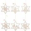 Frankenmuth Clock Company 199/374 - Wooden Star Ornaments With Christmas Motif