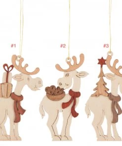 Frankenmuth Clock Company 199/992 - Wooden Elk Ornaments (Sold Individually)