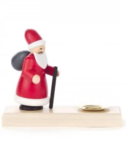 Frankenmuth Clock Company View All 200/104B - Candle Holder With Santa Claus