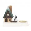 Frankenmuth Clock Company™ View All 201/164 - Smoker House With Snowman & Tealight Holder