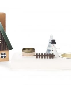 Frankenmuth Clock Company™ View All 201/164 - Smoker House With Snowman & Tealight Holder