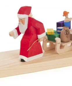 Frankenmuth Clock Company 225/035 - Candle Holder - Santa With Sled German Souvenirs