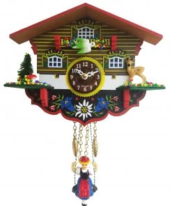 Frankenmuth Clock Company View All 2003SQ - Novelty Chalet With Deer, Tree & Mushroom