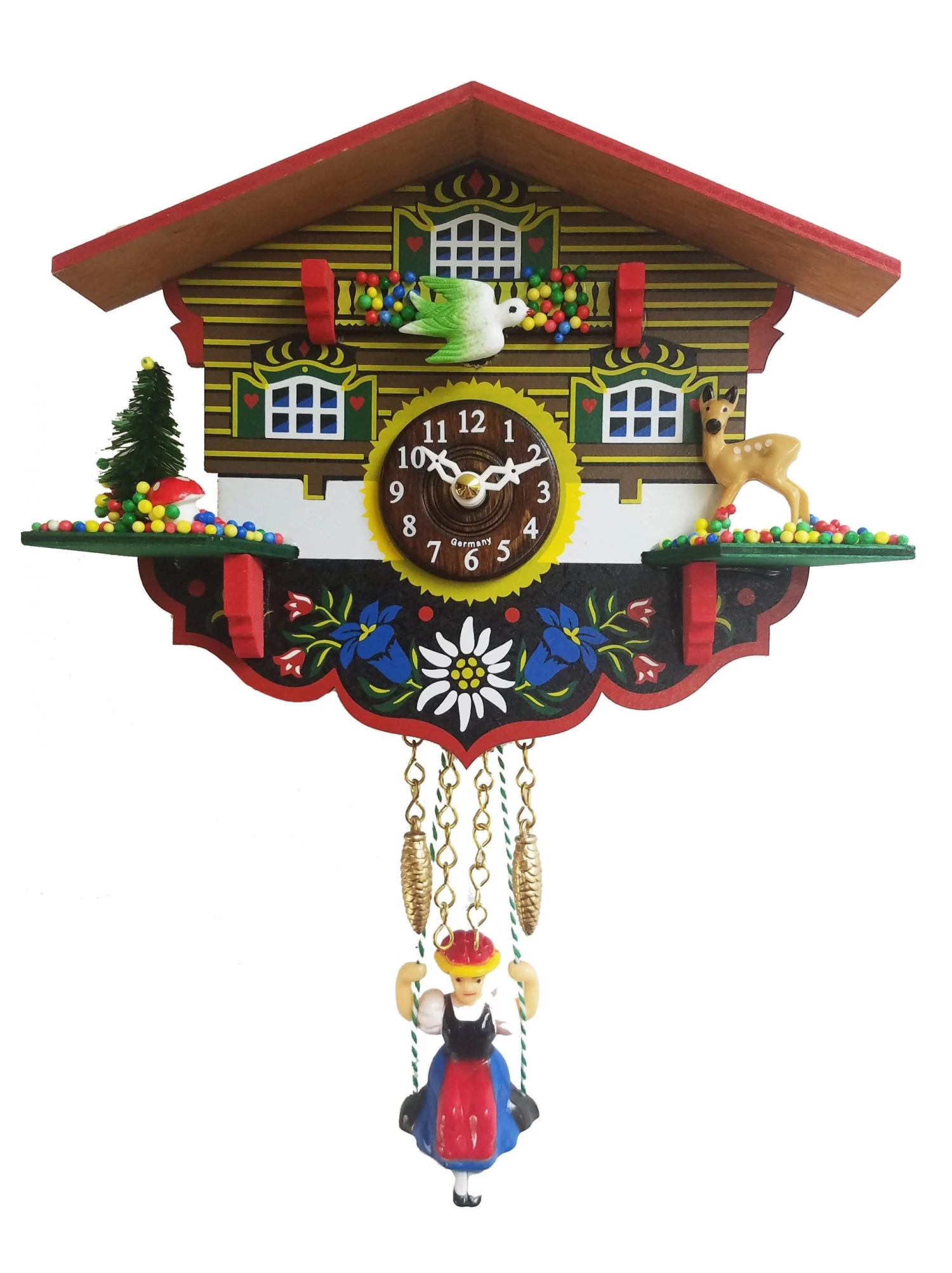 Frankenmuth Clock Company View All 2003SQ - Novelty Chalet With Deer, Tree & Mushroom 3 Frankenmuth Clock Company View All 2003SQ - Novelty Chalet With Deer, Tree & Mushroom