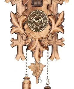 Frankenmuth Clock Company KU374QM - Quartz Musical 5 Leaf Cuckoo Clock With Burned Finish View All