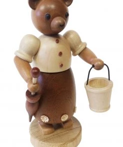 Frankenmuth Clock Company Christmas Decorations, Candles & Other Decorations Figurine - Lady Bear W/ Bucket & Umbrella