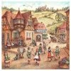 Frankenmuth Clock Company Village Dancers Tile Magnet German Souvenirs