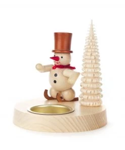 Frankenmuth Clock Company Tealight Holder - Snowman & Tree