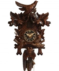 Frankenmuth Clock Company™ View All KU47003 - 1 Day Five Leaf Cuckoo Clock With Feeding Birds