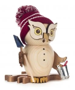 Frankenmuth Clock Company Smoker - Owl Snowman German Incense Smokers