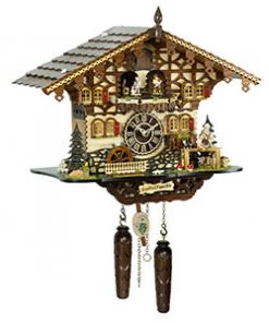 Frankenmuth Clock Company View All KU4258QMT - Quartz Musical Chalet Cuckoo With Gepetto & Pinocchio