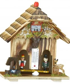 Frankenmuth Clock Company 73 HE - Weatherhaus With Deer & Fountain Christmas Decorations, Candles & Other Decorations