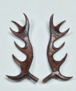 Bavarian Clock Haus Deluxe Wooden Antlers 6.5"