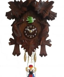 Frankenmuth Clock Company View All 2002SQ - Novelty Cuckoo Clock With Maple Leaves & Birds