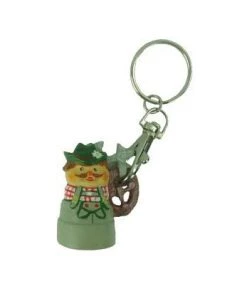 Bavarian Clock Haus German Souvenirs German Pretzel Man Key Chain