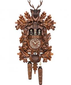 Frankenmuth Clock Company KU378QMT - Quartz Musical Live Animal Hunter Cuckoo W/ Turning Dancers View All