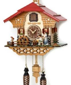 Frankenmuth Clock Company KU4215QM - Quartz Musical Chalet With Beer Drinker & Angry Woman