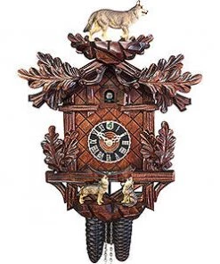 Frankenmuth Clock Company KU82384ko - 8 Day Cuckoo Clock With Wolves