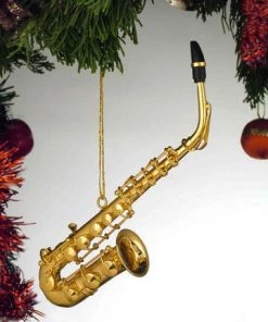 Frankenmuth Clock Company Ornament-5" Gold Saxophone
