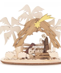 Frankenmuth Clock Company 201/272 - Tealight Candle Holder With Nativity Scene